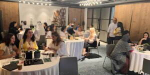 Professionals participating in a workplace leadership and self-awareness workshop. 